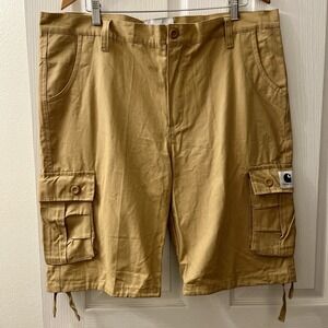 Carhartt WIP Men's  Cargo Shorts 40 Canvas Brown 100% Cotton Adjustable Hem